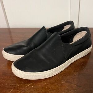Ugg Womens Kitlyn Black Leather Slip On Comfort Shoes Size 8